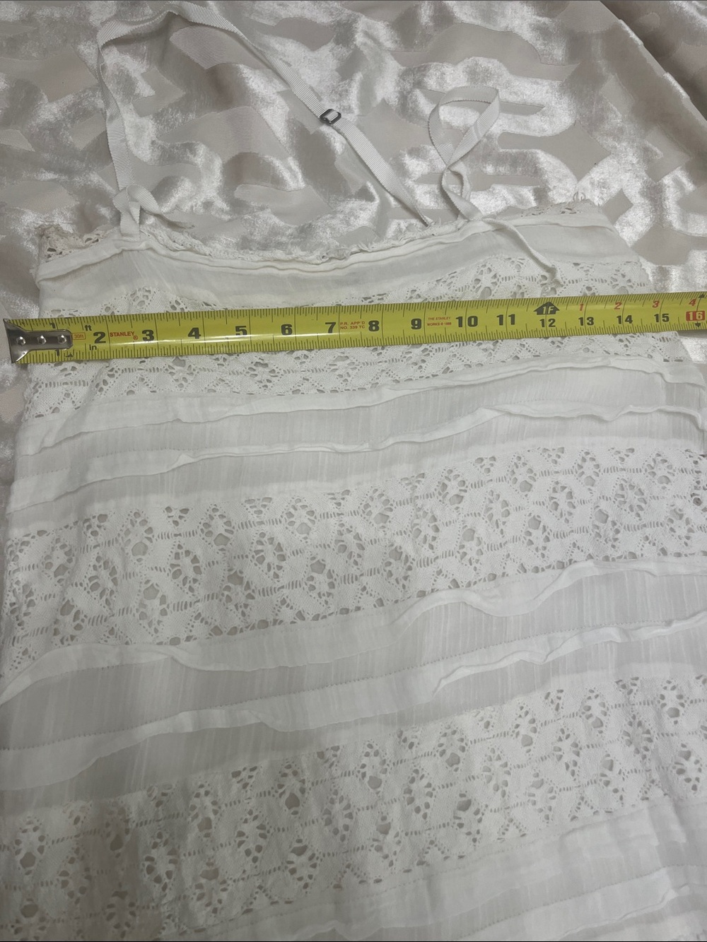 Free People White Eyelet Tiered Mini Slip Dress - Picture 5 of 6